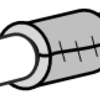 Line drawing of venous engineered tissue cuff on a vein Schematic of a "mini heart" wrapped around a blood vessel
