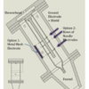 Figure 1: Drawing of device with electrodes and showerhead Plasma water treatment equipment electrode showerhead